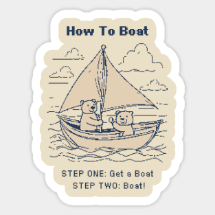 How To Boat - 1bit Pixelart Sticker